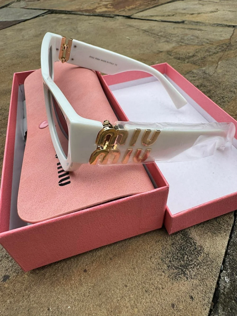 White Cat-Eye Sunglasses